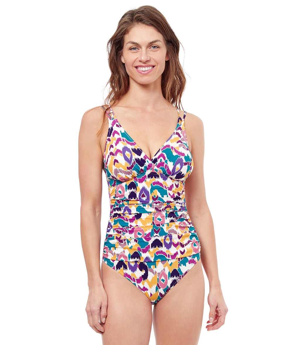 Profile by Gottex Women's Echo V Neck One Piece Swimsuit