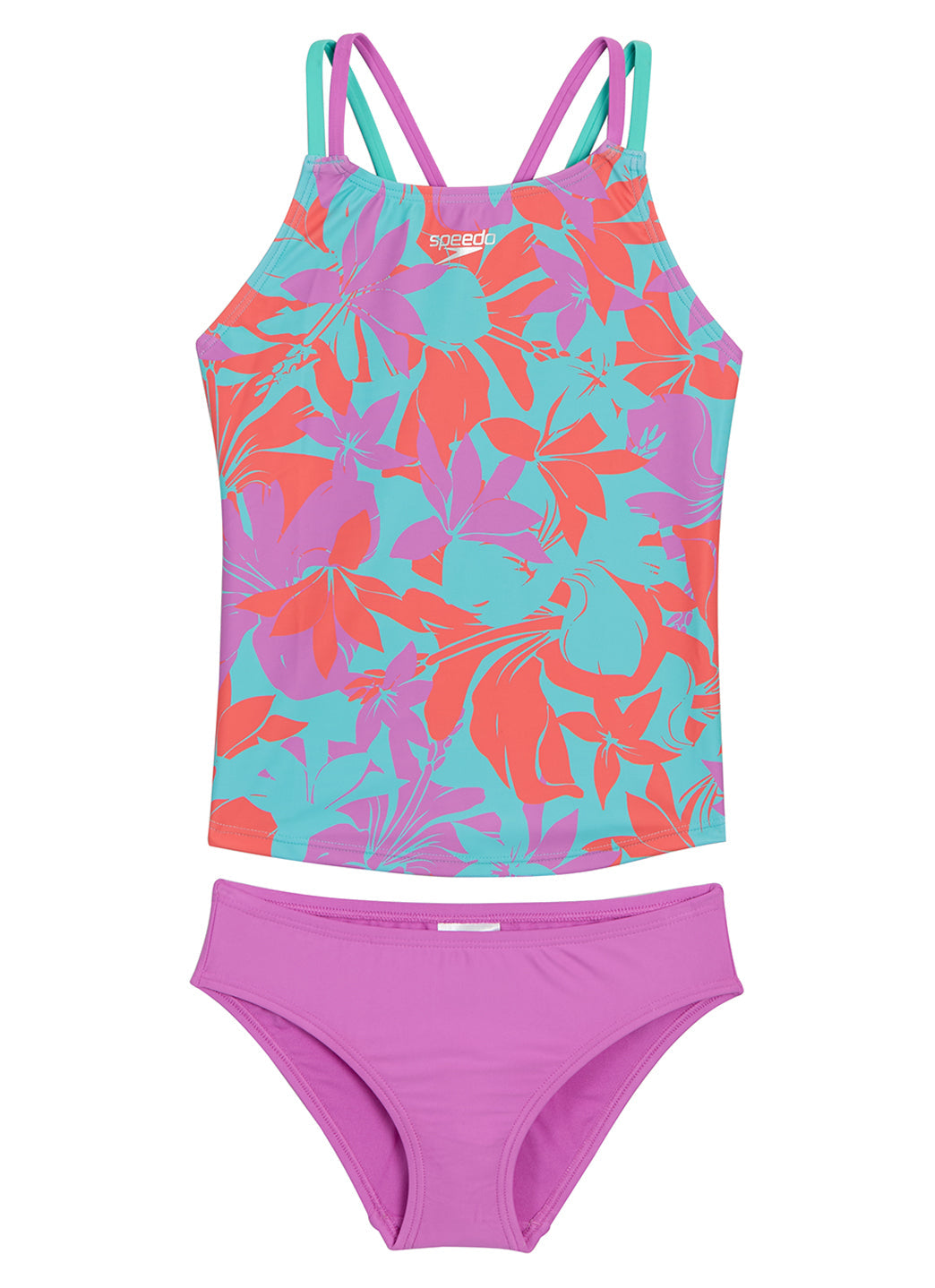 Speedo Girls' Printed Tankini Set (Big Kid)