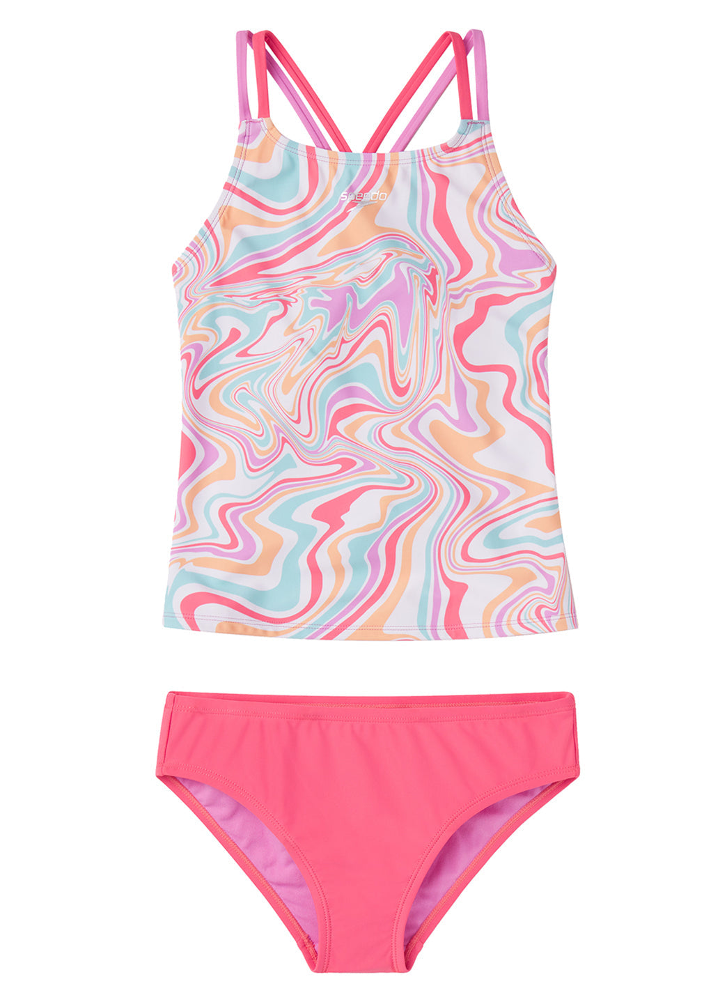 Speedo Girls' Printed Tankini Set (Big Kid)