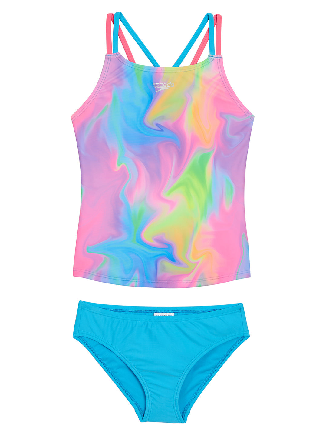 Speedo Girls' Printed Tankini Set (Big Kid)