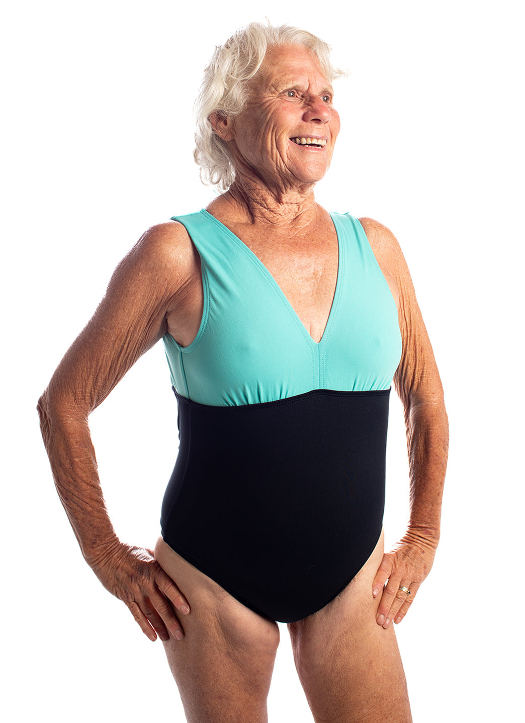 See Her Swim Women's Backstroke Low Back Tie Back One Piece Swimsuit