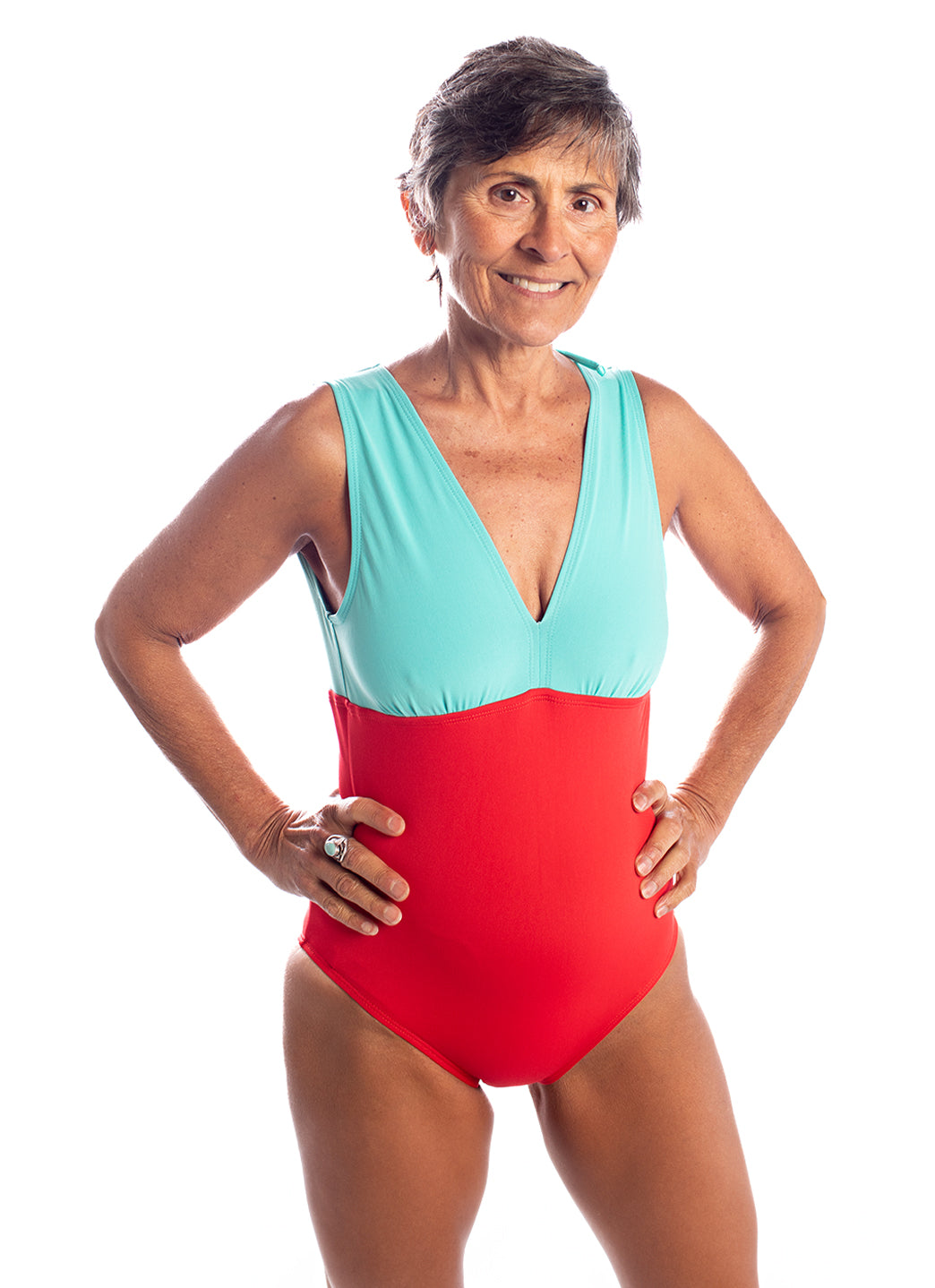 See Her Swim Women's Backstroke Low Back Tie Back One Piece Swimsuit