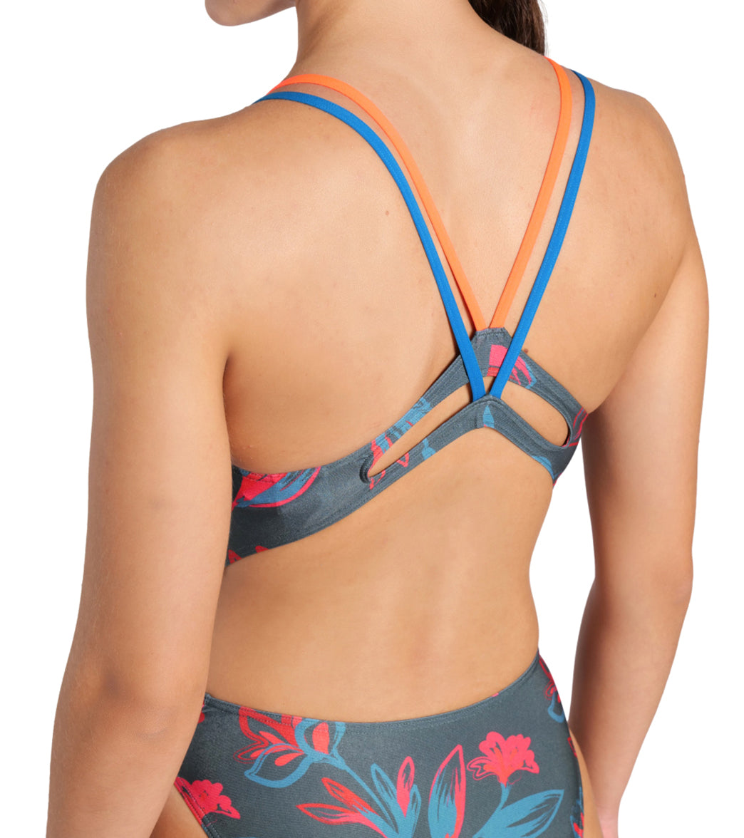 Arena Women's Floral Lace Plus Back One Piece Swimsuit