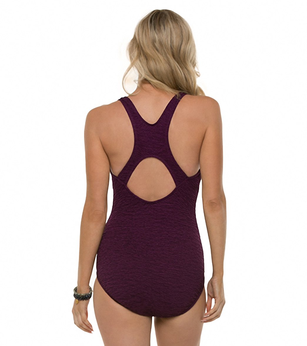 Penbrooke Krinkle Chlorine Resistant Active Back One Piece Swimsuit