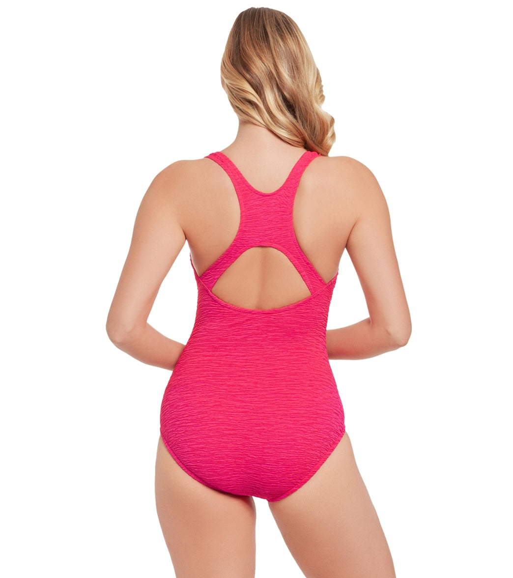 Penbrooke Krinkle Chlorine Resistant Active Back One Piece Swimsuit