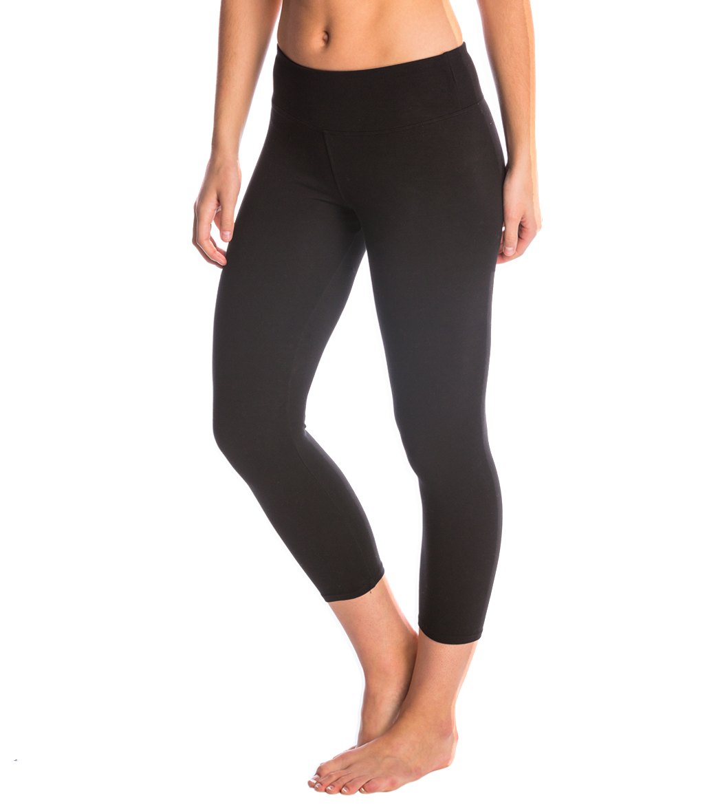 Hard Tail Flat Waisted Cotton Yoga Capris