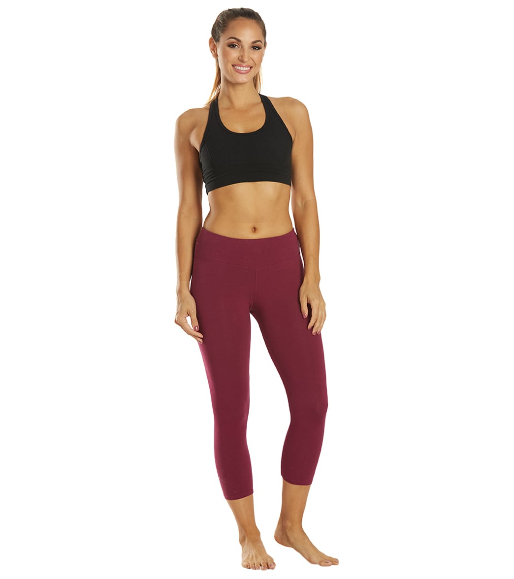 Hard Tail Flat Waisted Cotton Yoga Capris