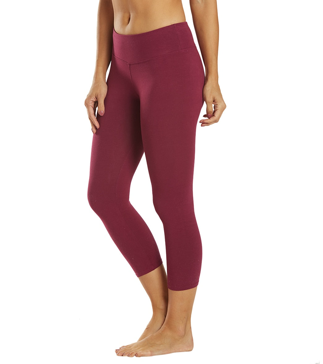 Hard Tail Flat Waisted Cotton Yoga Capris