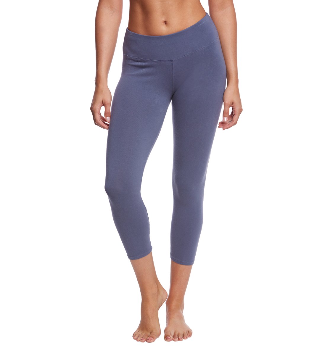 Hard Tail Flat Waisted Cotton Yoga Capris