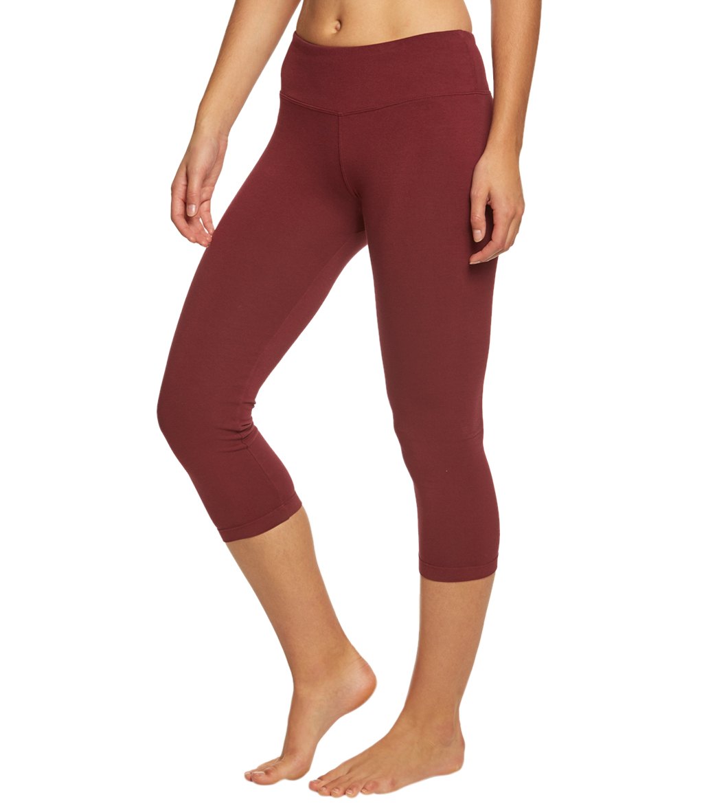 Hard Tail Flat Waisted Cotton Yoga Capris