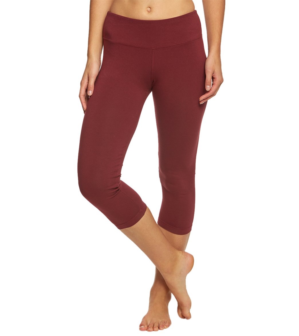 Hard Tail Flat Waisted Cotton Yoga Capris