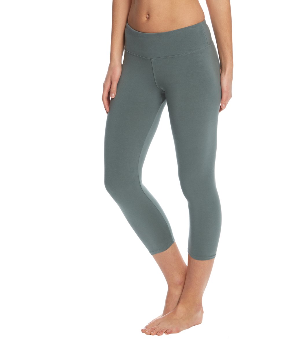 Hard Tail Flat Waisted Cotton Yoga Capris