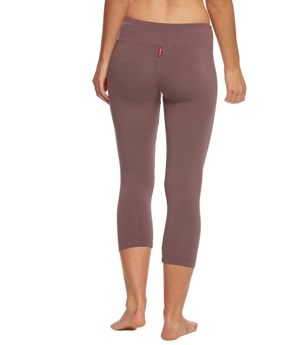 Hard Tail Flat Waisted Cotton Yoga Capris