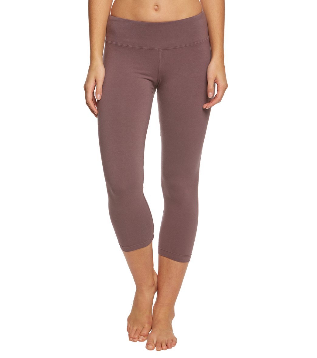 Hard Tail Flat Waisted Cotton Yoga Capris