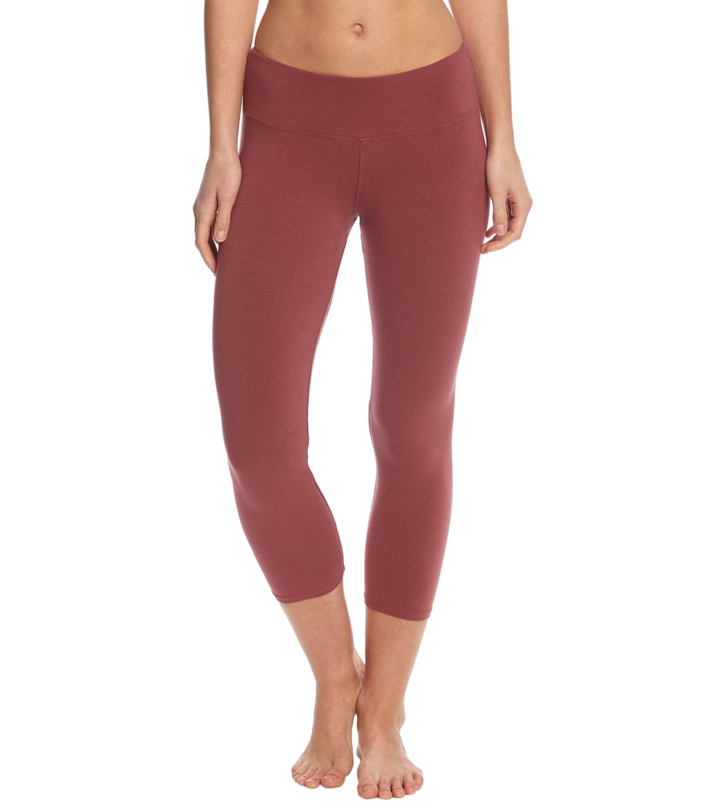 Hard Tail Flat Waisted Cotton Yoga Capris