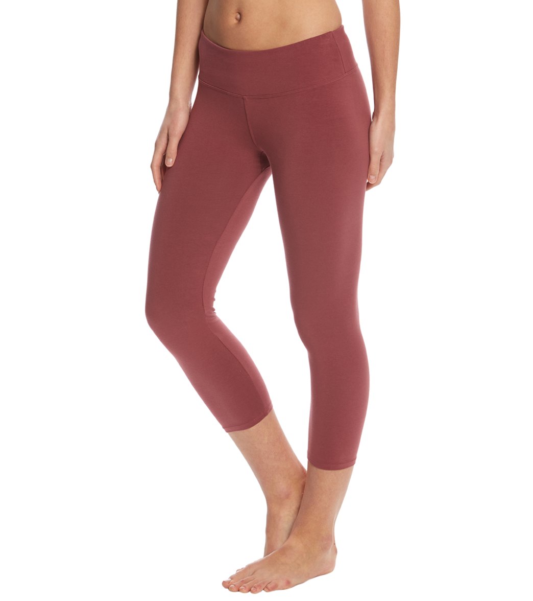Hard Tail Flat Waisted Cotton Yoga Capris