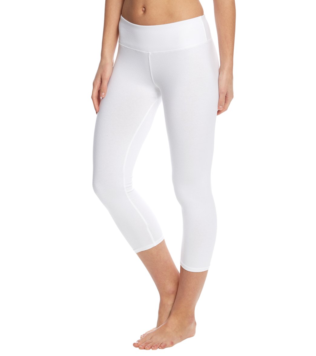 Hard Tail Flat Waisted Cotton Yoga Capris