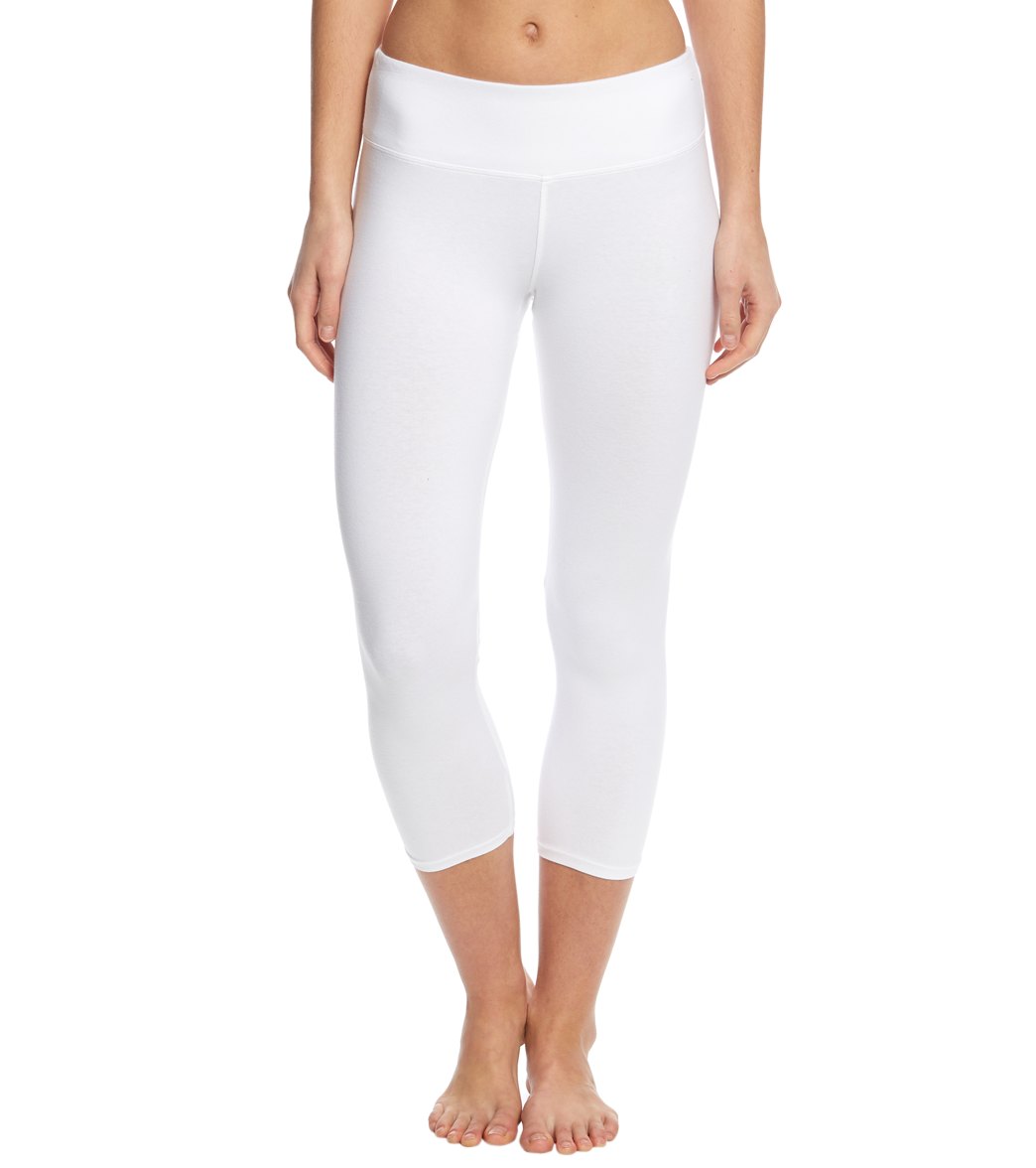 Hard Tail Flat Waisted Cotton Yoga Capris