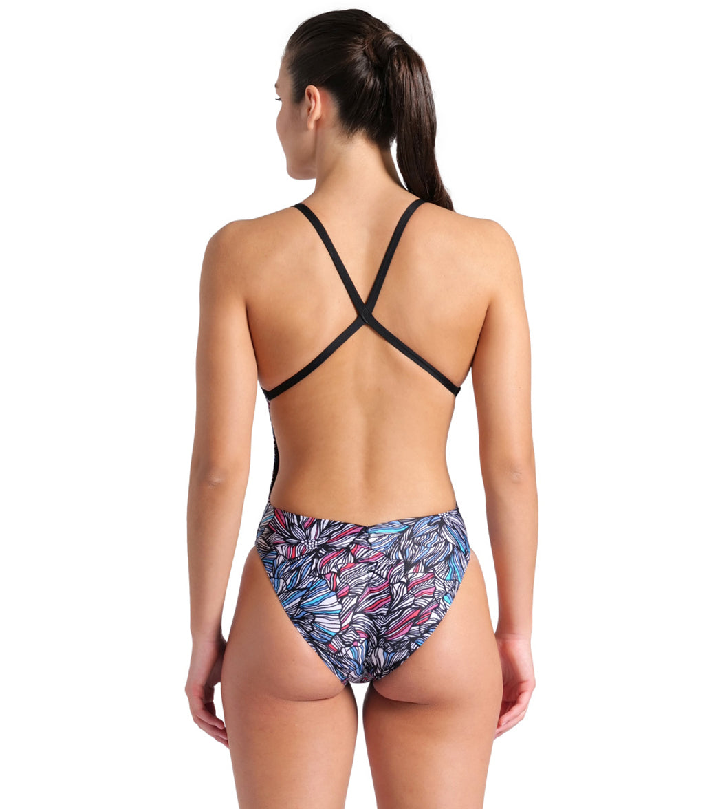 Arena Women's Pink Dahlia Xcross Back One Piece Swimsuit