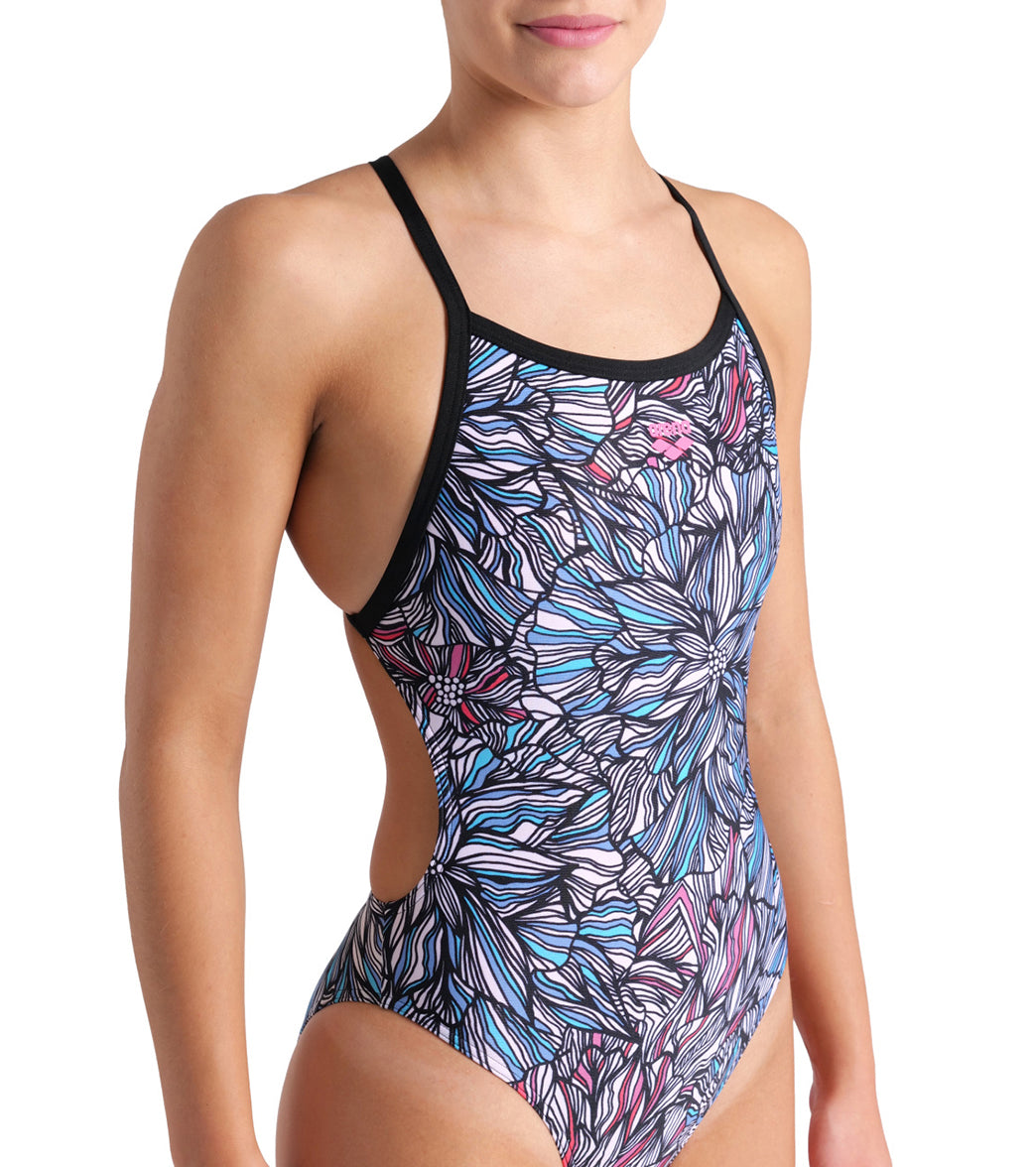 Arena Women's Pink Dahlia Xcross Back One Piece Swimsuit