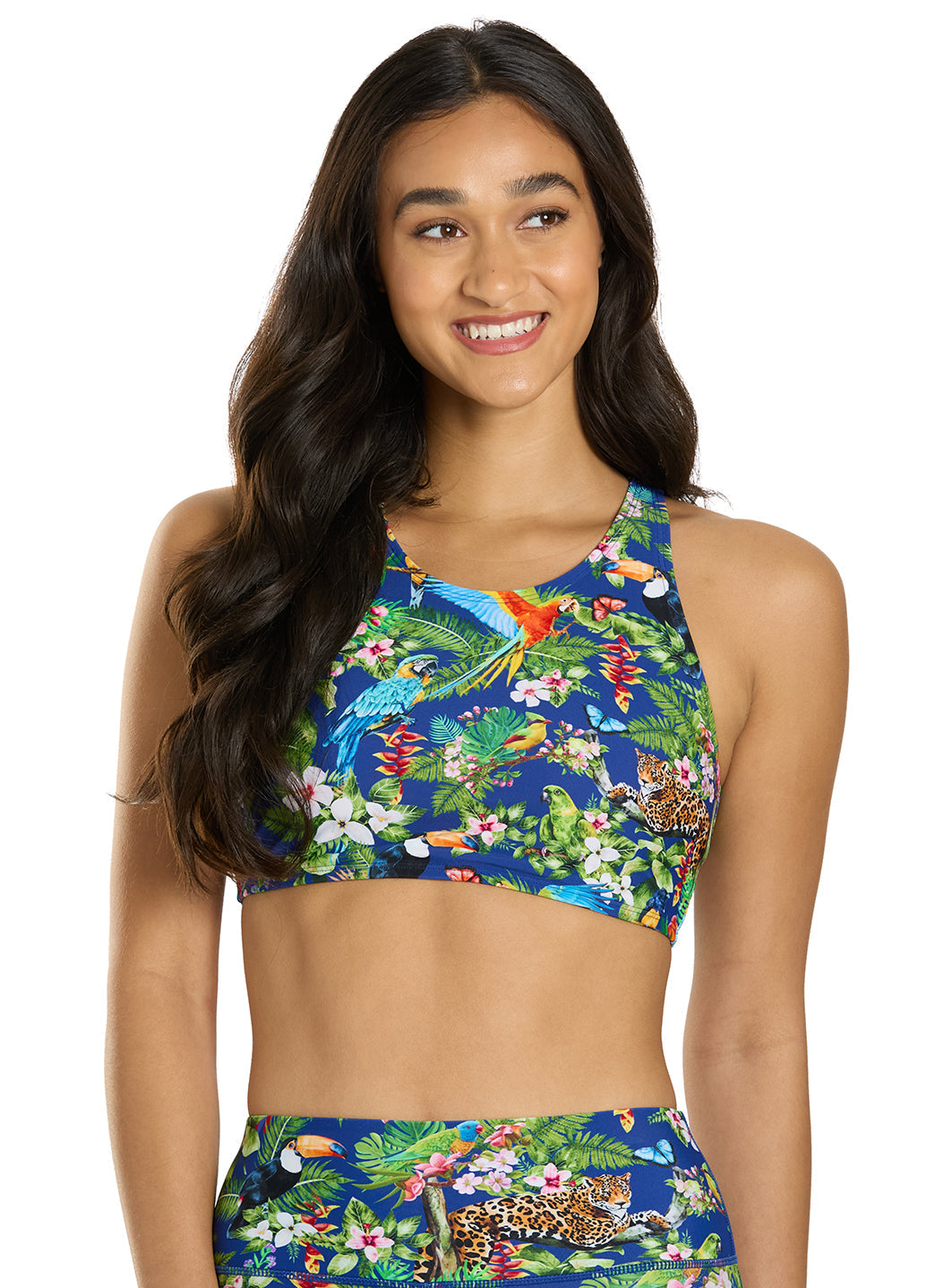Sporti Active Tropical Oasis High Neck Crop Bikini Top