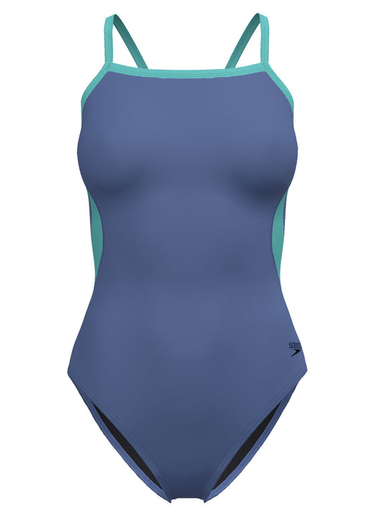 Speedo Women's Eco Splice Flyback One Piece Swimsuit