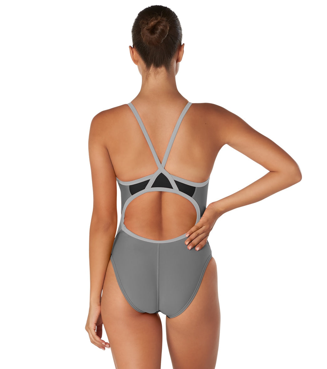 Speedo Women's Eco Splice Flyback One Piece Swimsuit