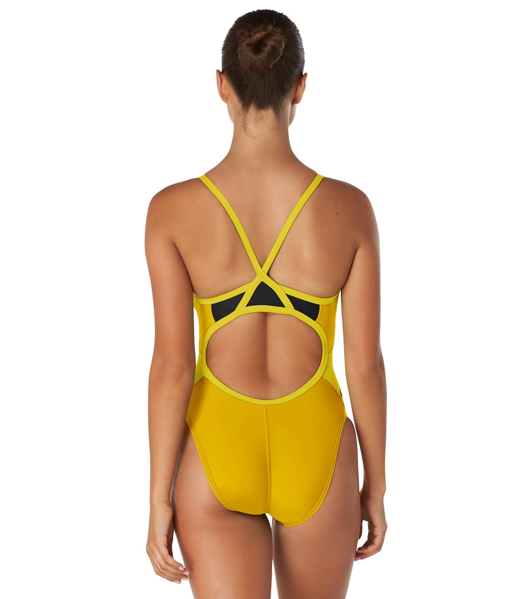 Speedo Women's Eco Splice Flyback One Piece Swimsuit