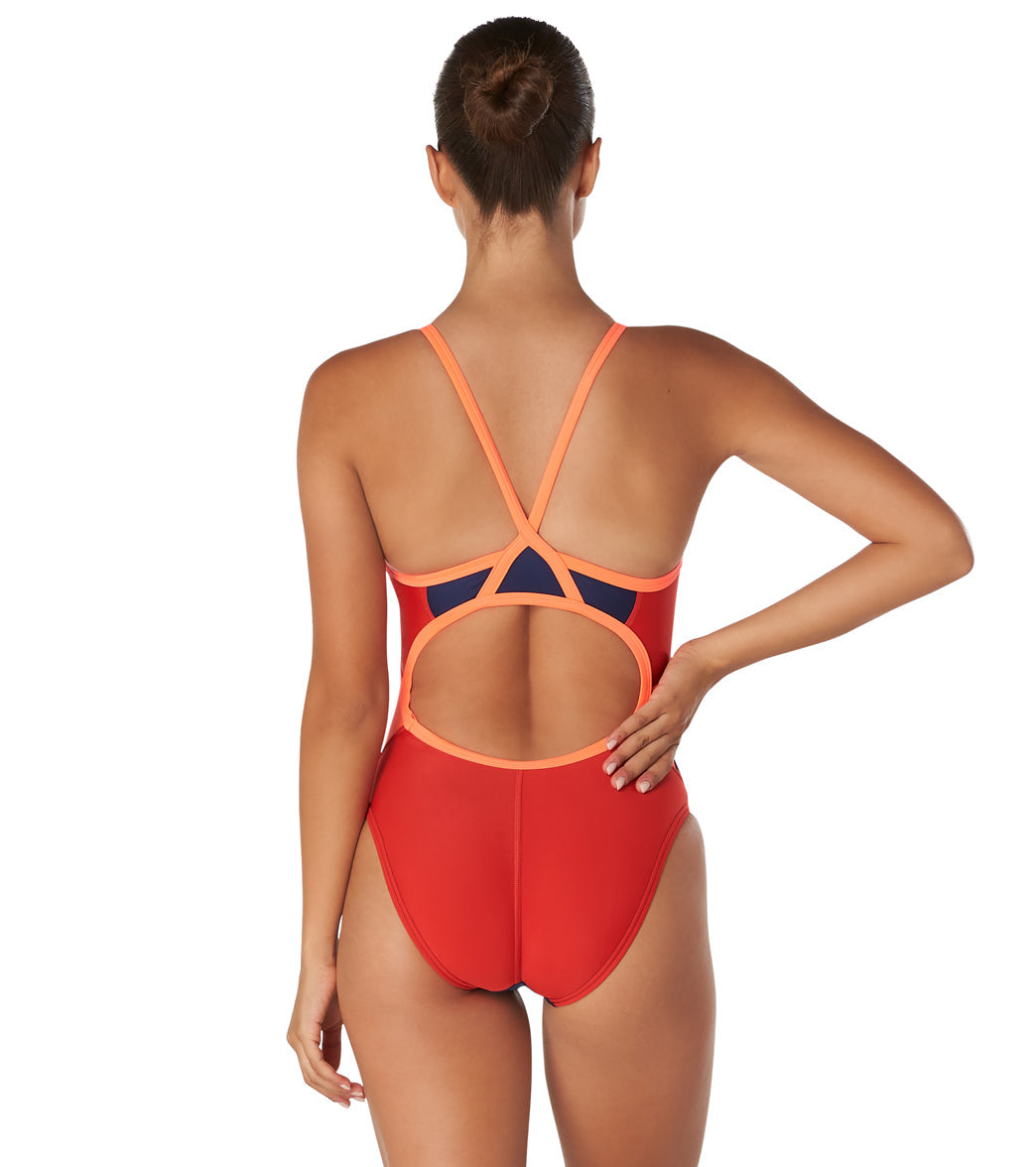 Speedo Women's Eco Splice Flyback One Piece Swimsuit