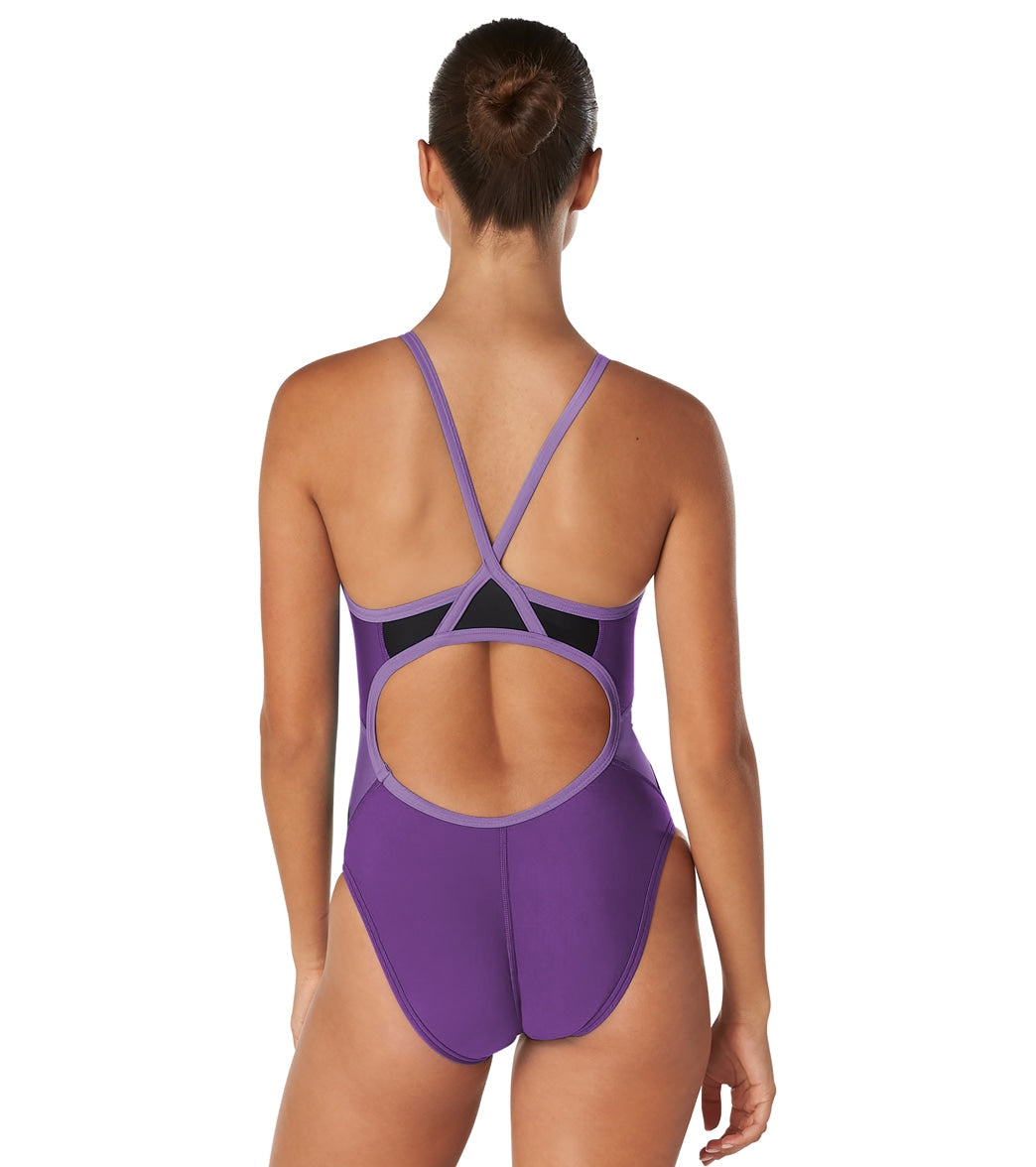 Speedo Women's Eco Splice Flyback One Piece Swimsuit