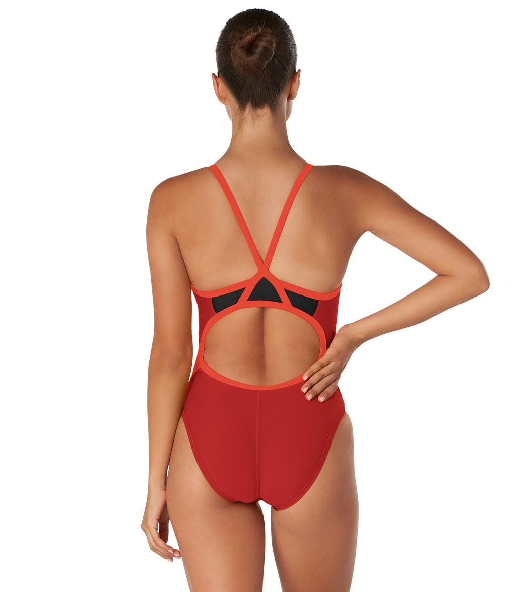 Speedo Women's Eco Splice Flyback One Piece Swimsuit