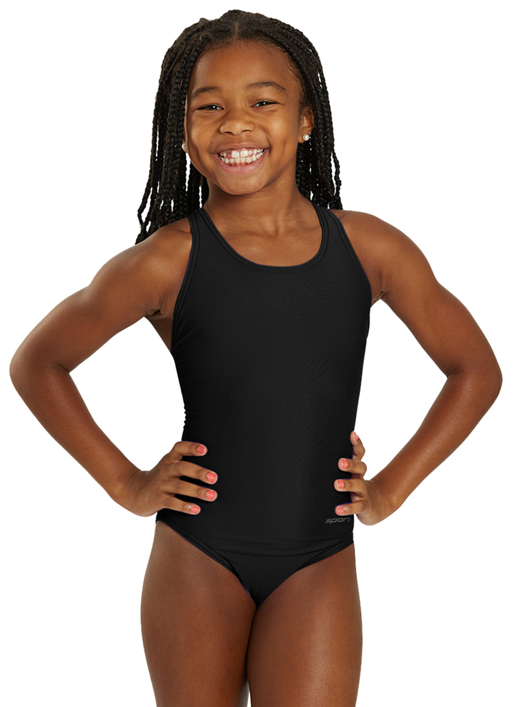 Sporti Solid Wide Strap One Piece Swimsuit (22-44)
