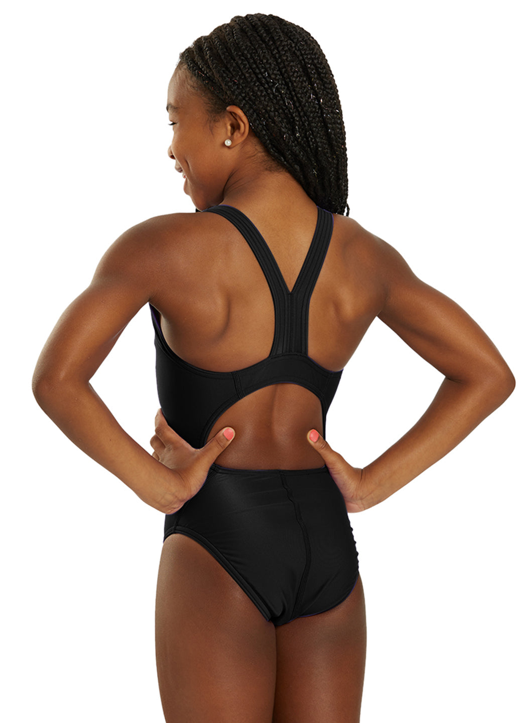 Sporti Solid Wide Strap One Piece Swimsuit (22-44)