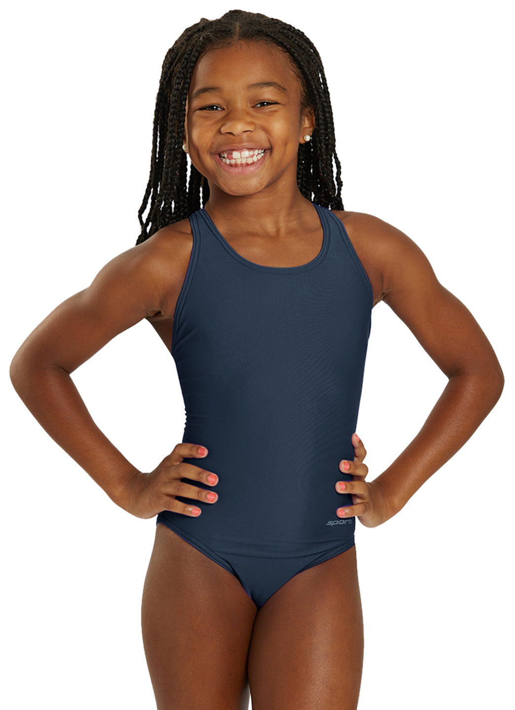 Sporti Solid Wide Strap One Piece Swimsuit (22-44)