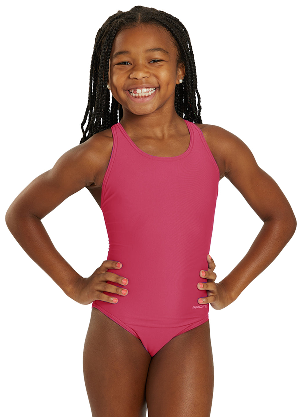 Sporti Solid Wide Strap One Piece Swimsuit (22-44)