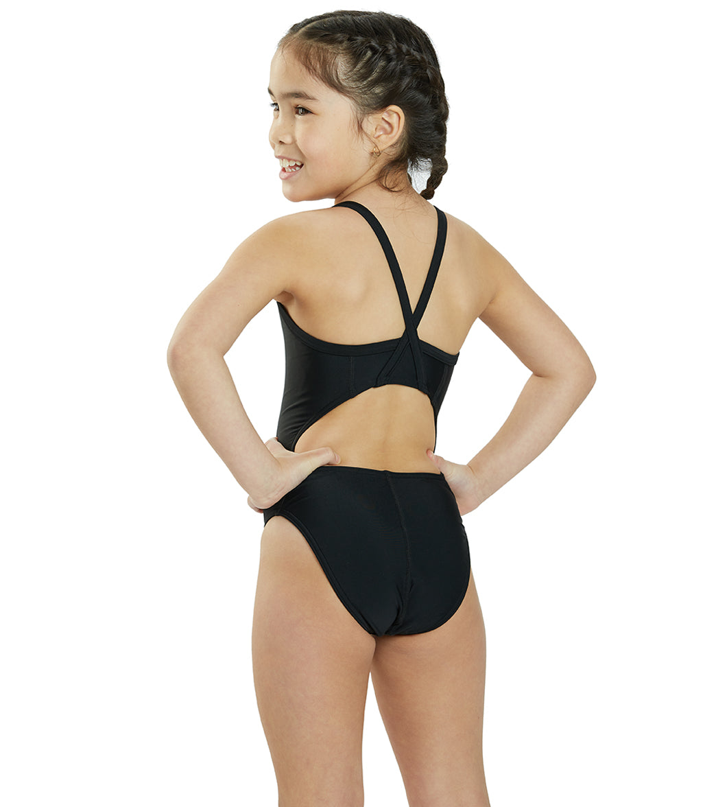 Sporti Solid Thin Strap One Piece Swimsuit (22-44)