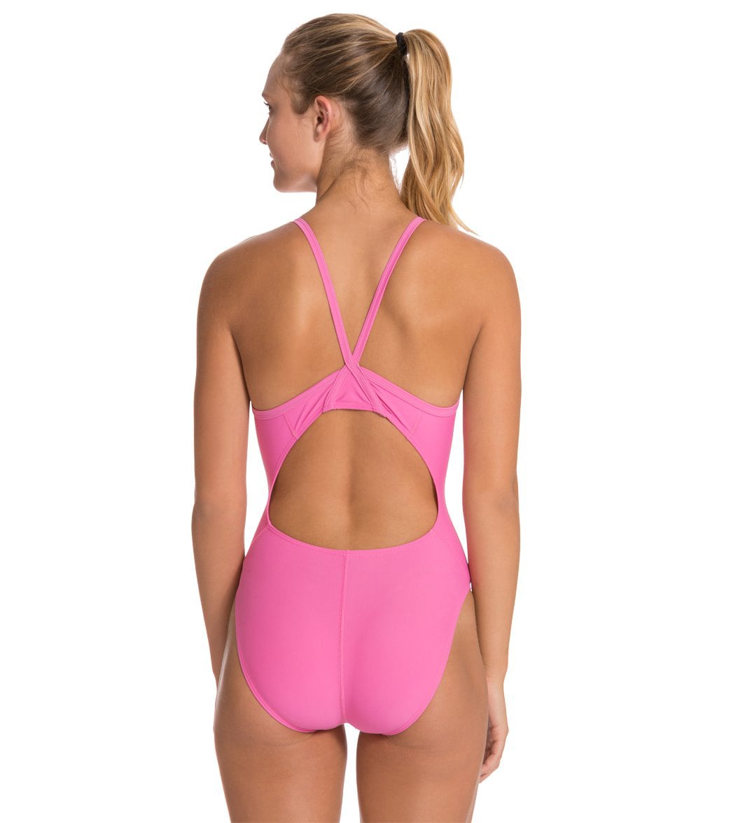 Sporti Solid Thin Strap One Piece Swimsuit (22-44)