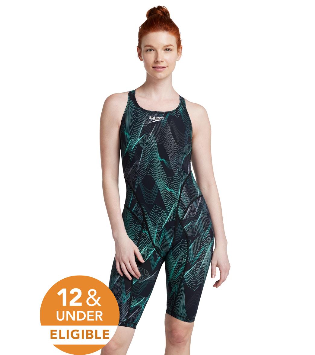 Speedo Women's Print Vanquisher Kneeskin Tech Suit Swimsuit