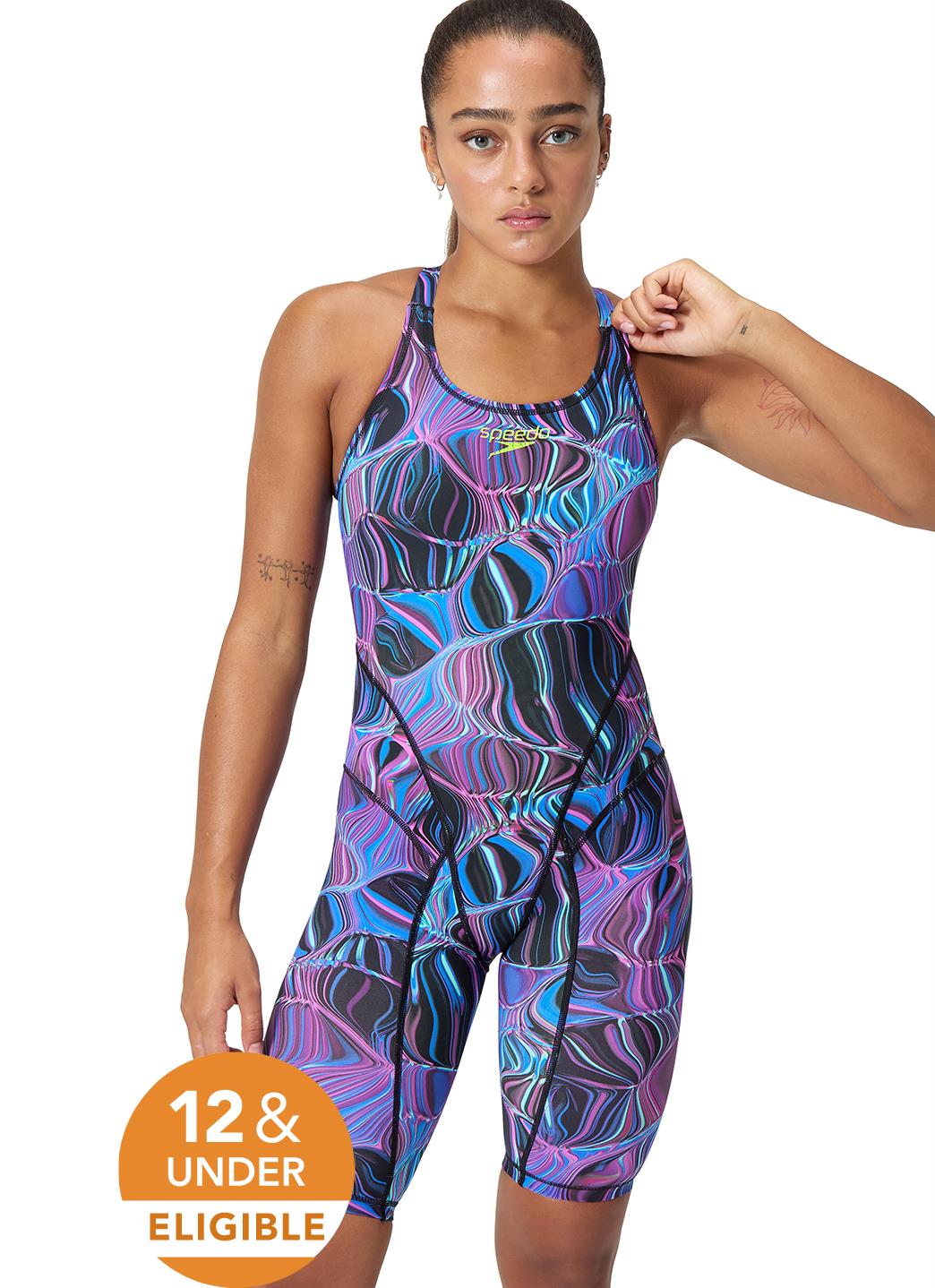 Speedo Women's Print Vanquisher Kneeskin Tech Suit Swimsuit