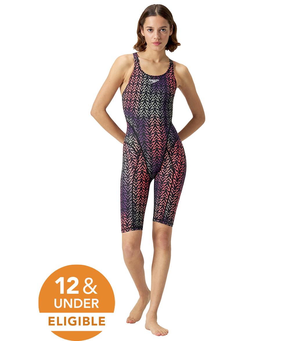 Speedo Women's Print Vanquisher Kneeskin Tech Suit Swimsuit