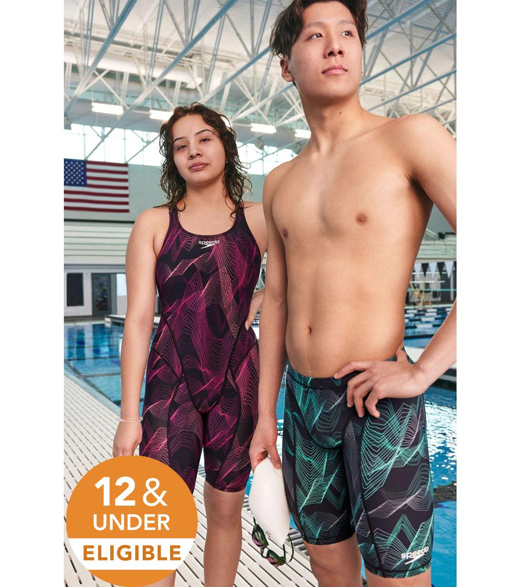 Speedo Women's Print Vanquisher Kneeskin Tech Suit Swimsuit