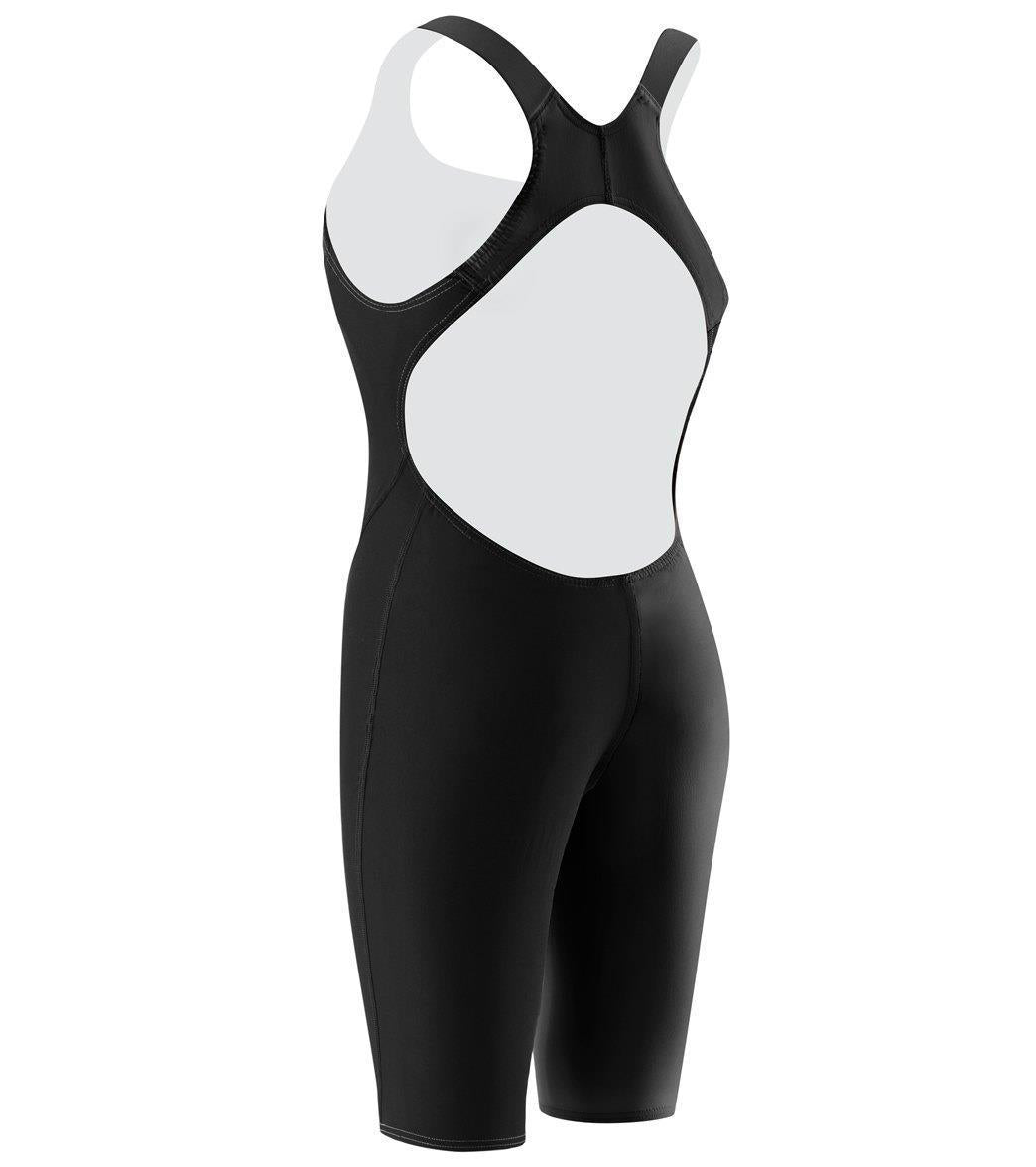 Speedo Women's LZR Racer Pro Recordbreaker Open Back Kneeskin with Comfort Strap Tech Suit Swimsuit