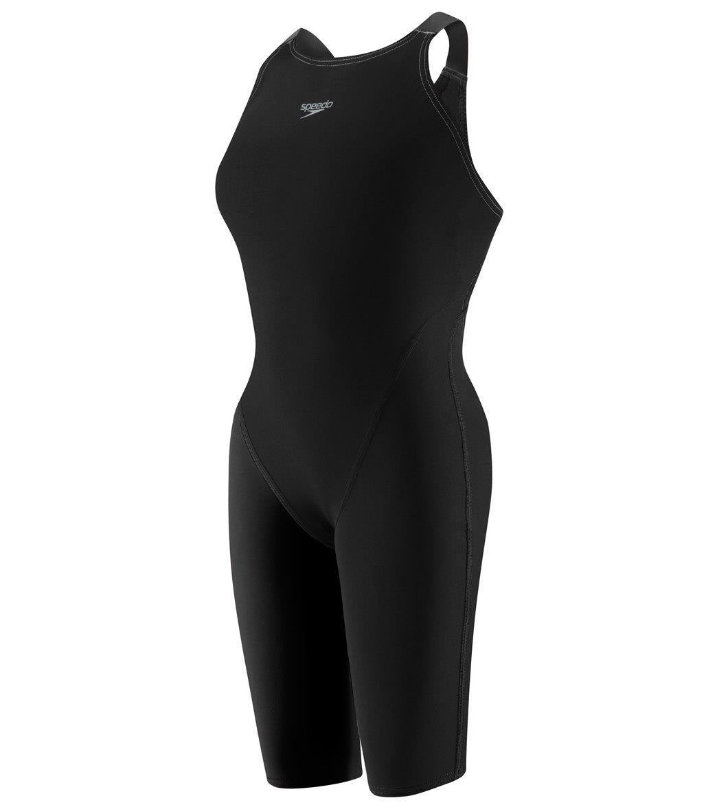 Speedo Women's LZR Racer Pro Recordbreaker Open Back Kneeskin with Comfort Strap Tech Suit Swimsuit
