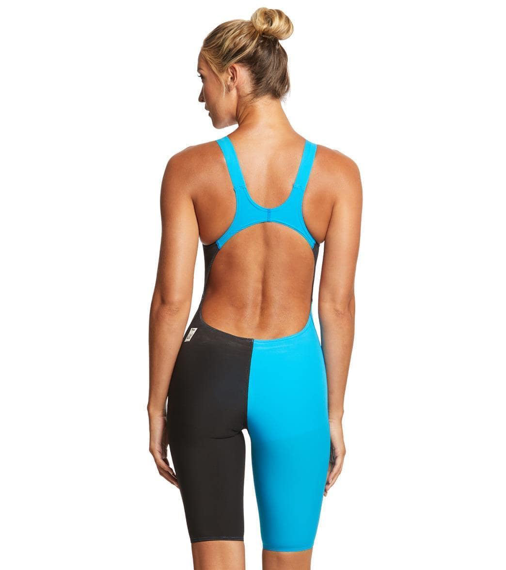 Speedo Women's LZR Racer Pro Recordbreaker Open Back Kneeskin with Comfort Strap Tech Suit Swimsuit