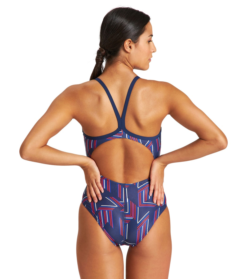 Arena Women's Puzzled Light Drop Back One Piece Swimsuit