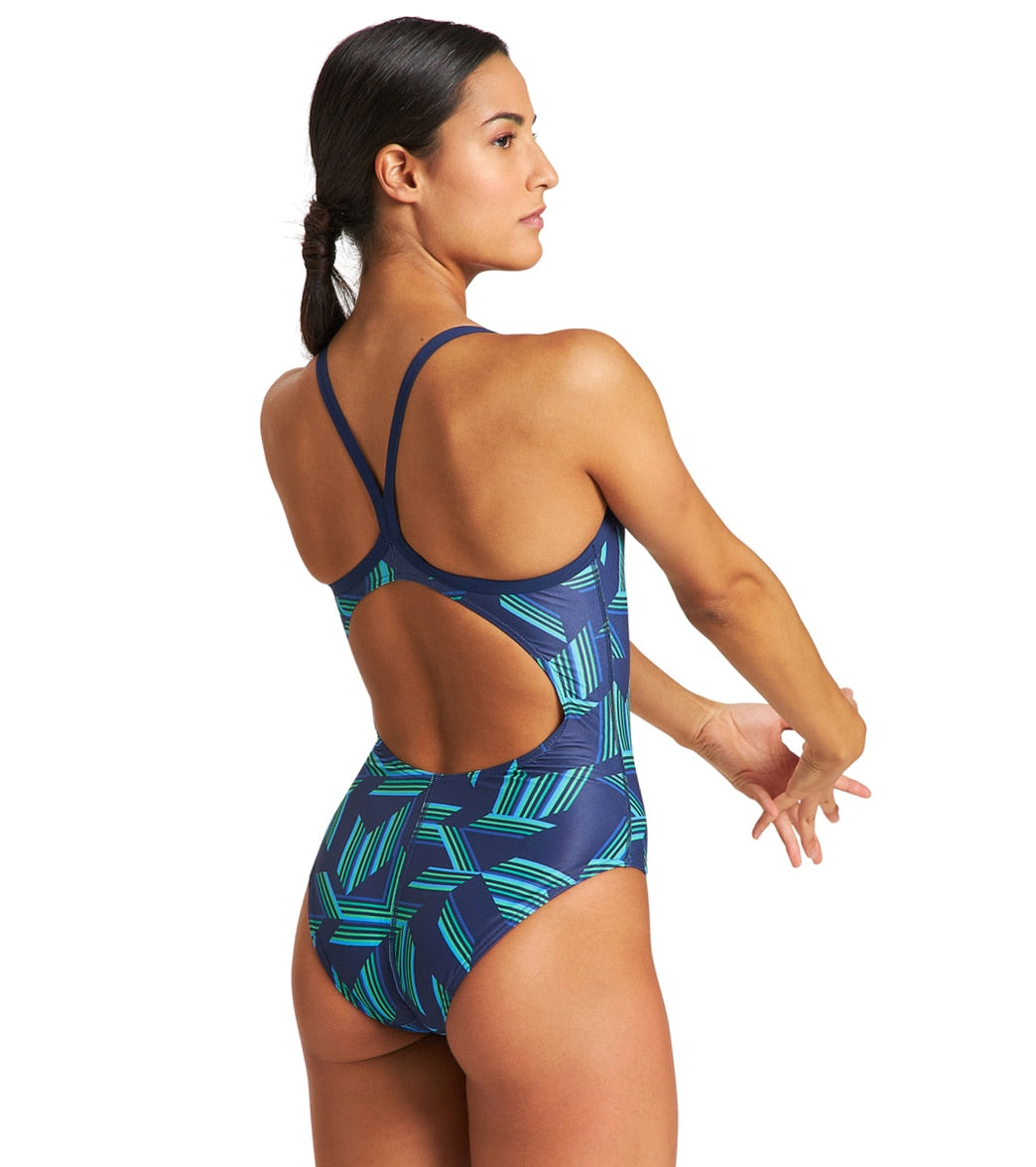 Arena Women's Puzzled Light Drop Back One Piece Swimsuit