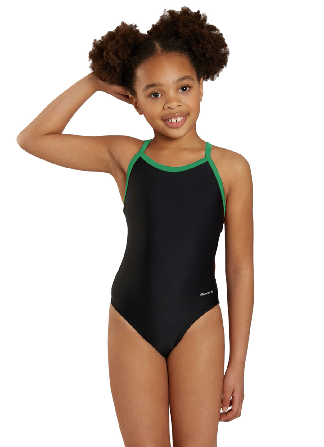Sporti Solid Piped Thin Strap One Piece Swimsuit (22-44)