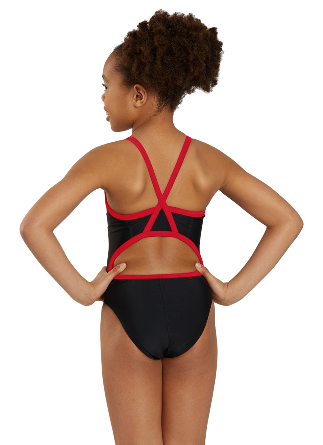 Sporti Solid Piped Thin Strap One Piece Swimsuit (22-44)