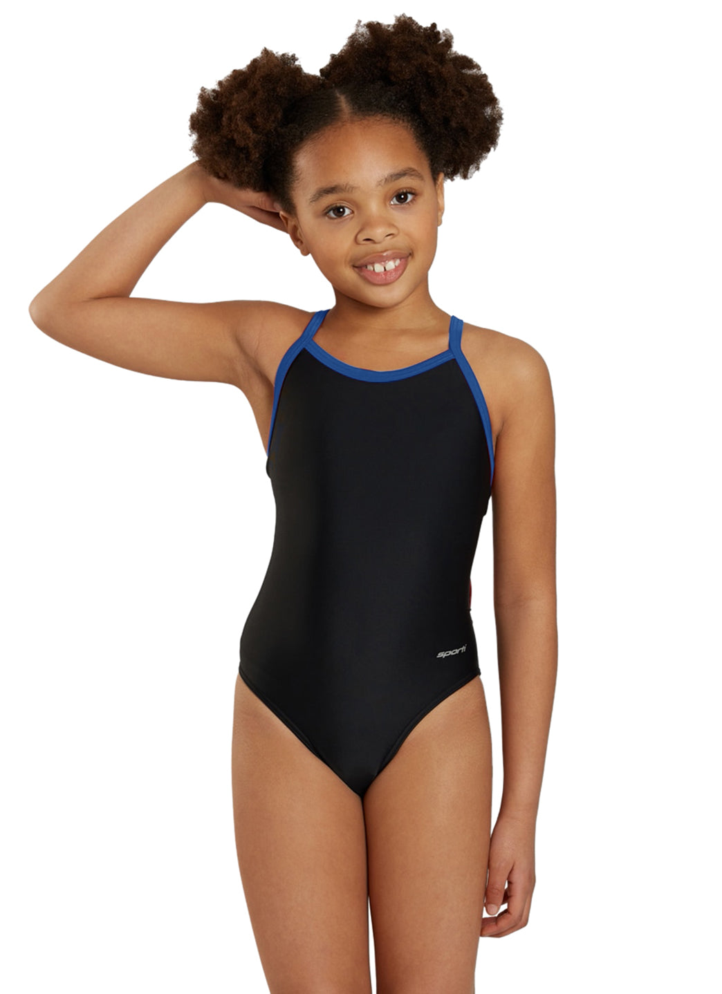Sporti Solid Piped Thin Strap One Piece Swimsuit (22-44)