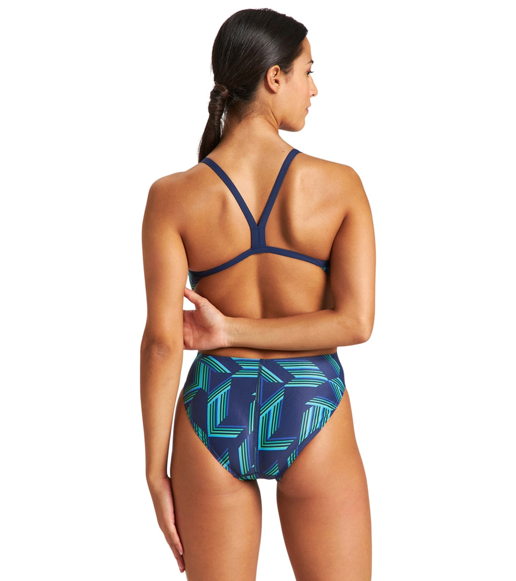 Arena Women's Puzzled Challenge Back One Piece Swimsuit